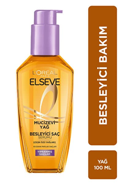 Elseve Mucizevi Yağ Değerli Çiçek Özü İçeren Besleyici Pürüzsüzleştirici Parlaklık Veren Bakım Yağı 100ml