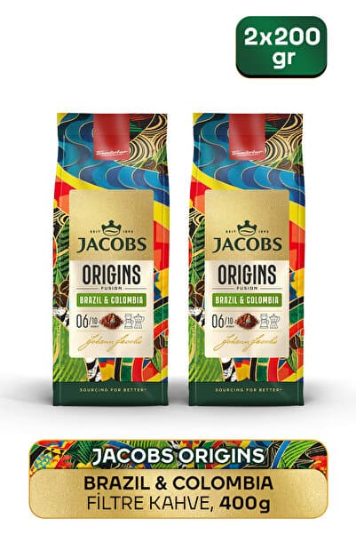 Jacobs Origins Brazil & Colombia Filtre Kahve 200gr x 2 Adet