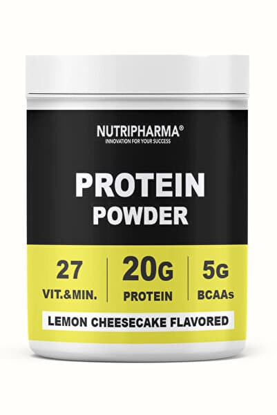NUTRIPHARMA Protein Tozu 464 g, 16 Servis – Lemon Cheesecake | 20 g Protein, 27 Vitamin & Mineral