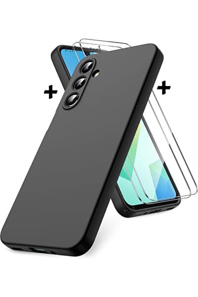 m.tk moveteck Samsung Galaxy A17 Kılıf Kamera Korumalı Yumuşak Renkli Mat Silikon + 9H Ekran Koruyucu Cam 2in1 Set