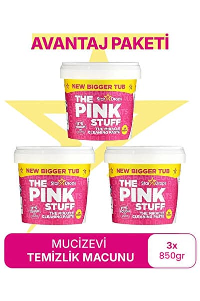The Pink Stuff Mucizevi Temizlik Macunu Avantaj Paket 3x850 gr