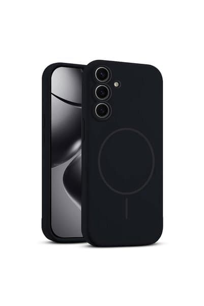 Zebana Samsung Galaxy S23 Uyumlu Kılıf Zebana Liquid Soft Silikon Kılıf (Kablosuz Şarj Destekli) Siyah