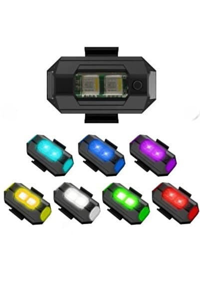 Motor Drone Uçak Kanadı Led Şarjlı Kablosuz Mini Led Çakarlı Lamba RGB Çok Renkli 30 mod