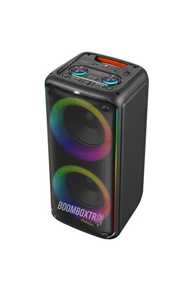 Boomboxtr KTS 1909 Taşınabilir Bluetooth Hoparlör | 60W RMS | 2x8” Woofer + 3” Tweeter | RGB Işık | Mikrofonlu