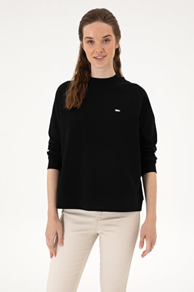 U.S. Polo Assn. Kadın Siyah Regular Bisiklet Yaka Basic Sweatshırt 50313610-VR046