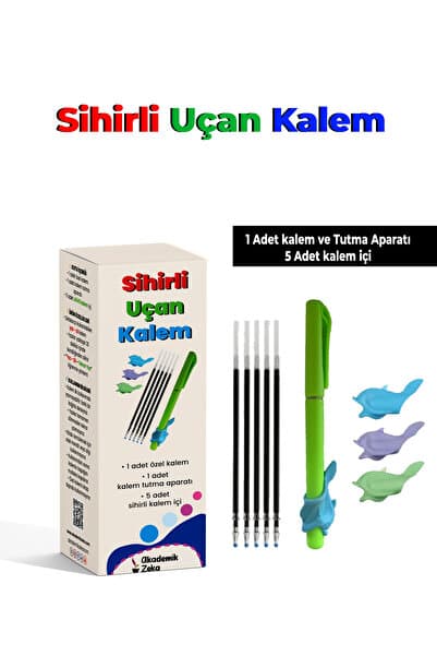 akademik zeka Sihirli uçan kalem ( 5 adet kalem içi - 1 adet kalem ve tutma aparatı)