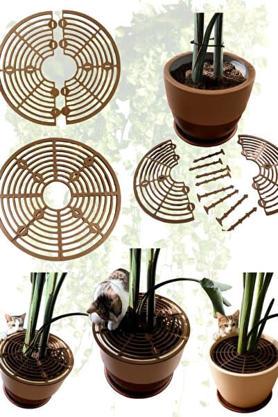 Together Pet Saksı Koruma Izgarası - 52 cm - (Saksı Kedi Koruması) (Saksı Çocuk Koruması)