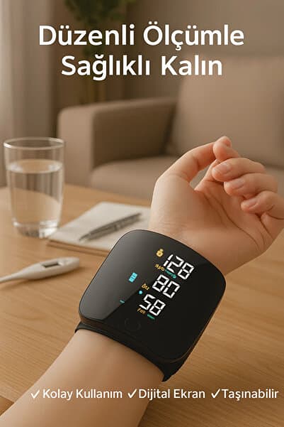 Perafit Deluxe Dijital Türkçe Konuşan Bilekten Tam Otomatik Tansiyon Ölçme Aleti Renkli Akıllı LCD Sesli Uyarı