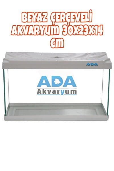 ADA AKVARYUM Beyaz Plastik Çerçeveli Akvaryum 30x23x14 Cm