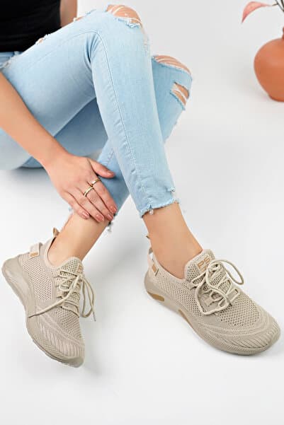 eformoda by emre yılmaz Nude Unisex Triko Sneaker Rahat Hava Alabilen Kokusuz Spor Ayakkabı 4555