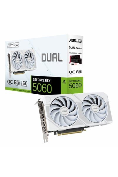 ASUS Dual GeForce RTX 5060 White OC 8GB GDDR7 128Bit HDMI/DP Ekran Kartı