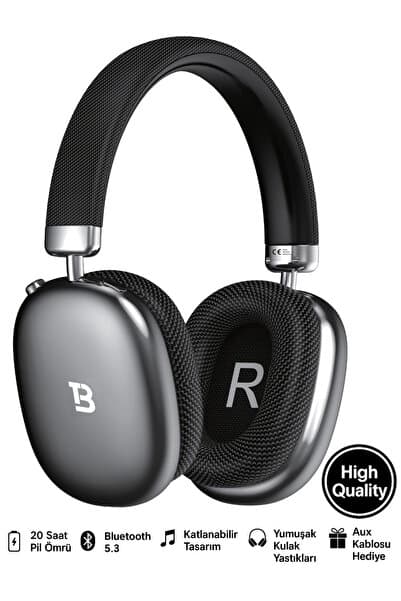 Tech&bello accessories Kablosuz Kulaküstü Bluetooth Kulaklık Stereo-Mikrofon-aux HK-034