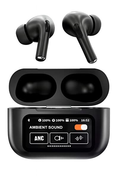TECHNOMEN Oyunlu Dokunmatik Ekranlı Bluetooth Kablosuz Kulaklık ANC Gürültü Engelleme Modlu Şarj Kutulu