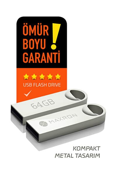Maxron 64 GB Flash Bellek Metal Gövde Ömür Boyu Garantili Güvenli Usb Bellek Data Traveler