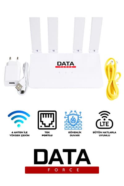 DataForce 4G Sim Kartlı 4 Anten 1 PORT Taşınabilir Router Wifi Modem CPF906