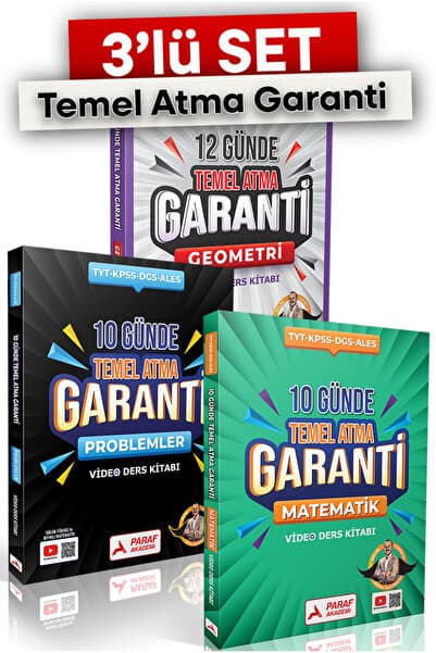 Paraf Yayınları Temel Atma 3'lü Set:10 Günde Matematik+10 Günde Problemler+12 Günde Geometri Temel Atma Garanti