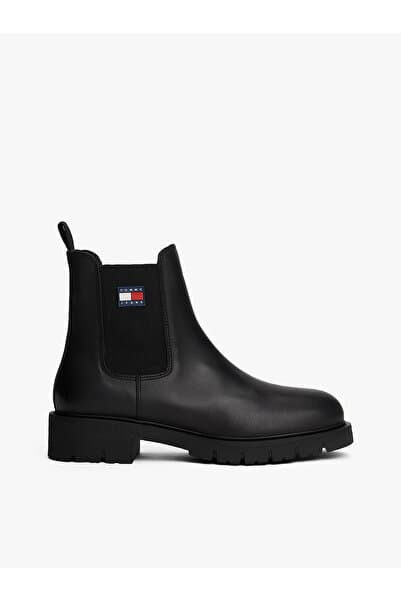 Tommy Hilfiger TJW Chelsea Deri Kadın Siyah Bot EN0EN02825BDS