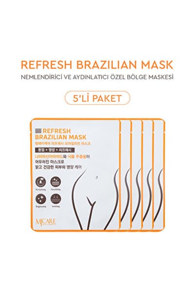 Mjcare Refresh Brazilian Mask - Yatıştırıcı, Nemlendirici ve Aydınlatıcı Özel Bölge Maskesi 5'li
