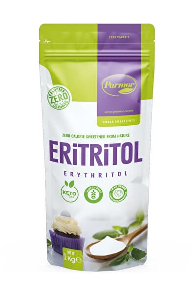 PARMOR Eritritol Kristal 1 kg - Kalorisiz Doğal Tatlandırıcı Toz / Ketojenik & Vegan / Şekersiz Fit Tarifler