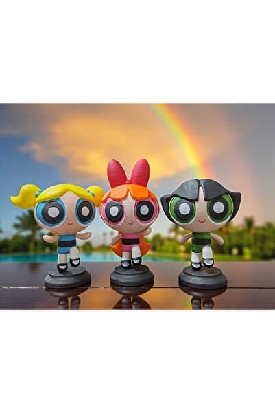EFSeR ATÖLYE Powerpuff Girls Üçlü Set Dekor Figür Oyuncak