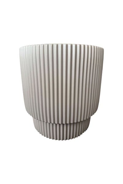 YAPAY ÇİÇEKÇİNİZ Çift Kalı Çizgili Modern Saksı