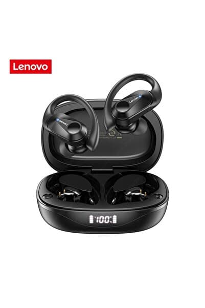 LENOVO Thinkplus Bluetooth Kulaklık Kulak İçi Şarj Göstergeli Sporcu Kulaklık LP75 Siyah