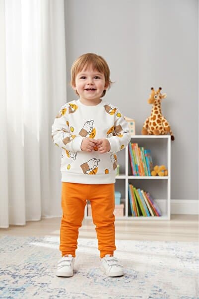 Organic Product DimpleBaby Bebek Pamuklu Winnie Baskılı Pijama Takımı - 0-24 Ay