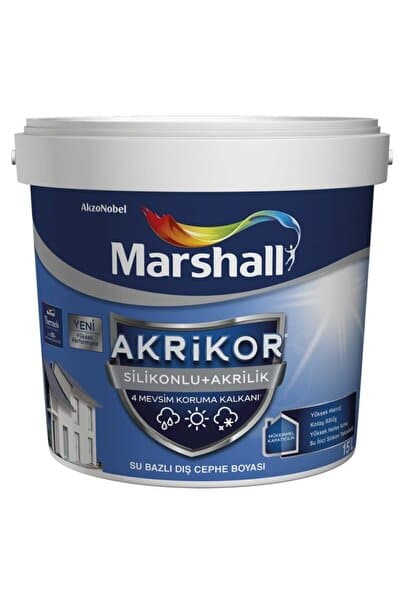 Marshall Akrikor Silikonlu Akrilik Dış Cephe Boyası 2.5 Lt Beyaz - 3.5kg
