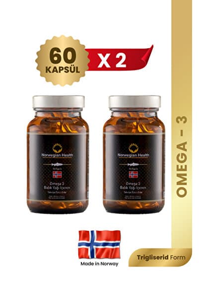 Norwegian Health Omega 3 60 Kapsül 1000 mg | Somon&Morina Balık Yağı X 2 Adet