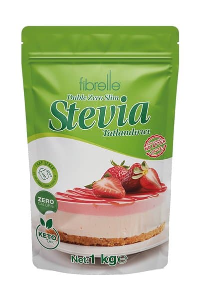 Fibrelle Double Zero Slim Stevia Toz Tatlandırıcı 1 kg - Kalorisiz Yoğun Tatlandırıcı / Ketojenik Eko Boy