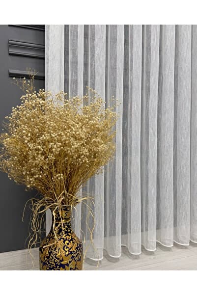 PAŞAMANLAR ŞANTUKLU BAMBU MODERN ZARİF 1/3 Sık Pileli Tül Perde Ütü İstemez | En Çok Tercih Edilen Model