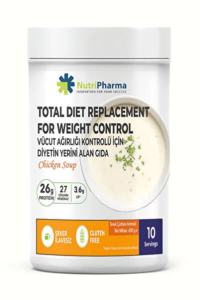 NUTRIPHARMA Whey Proteinli Diyet Tavuk Çorbası – Yüksek Proteinli Çorba Öğün Tozu, 600g