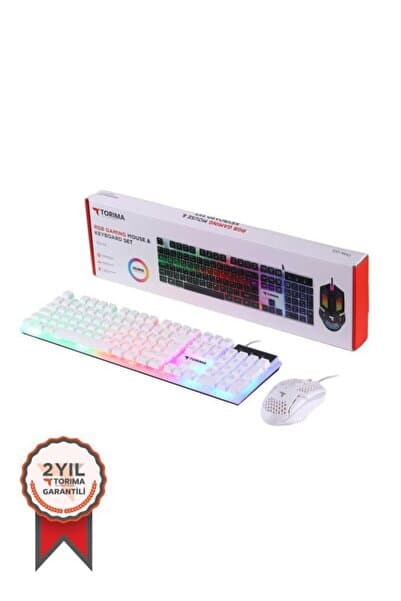 Torima Oyuncu Rgb Işıklı Kablolu Q Klavye Ve Mouse Seti TMK-03 Beyaz