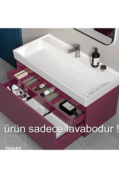 TURKUAZ Turkuaz Cerastyle Dolap Uyumlu & Tezgah Üstü Sharp Etajerli Lavabo 80 Cm 037300u