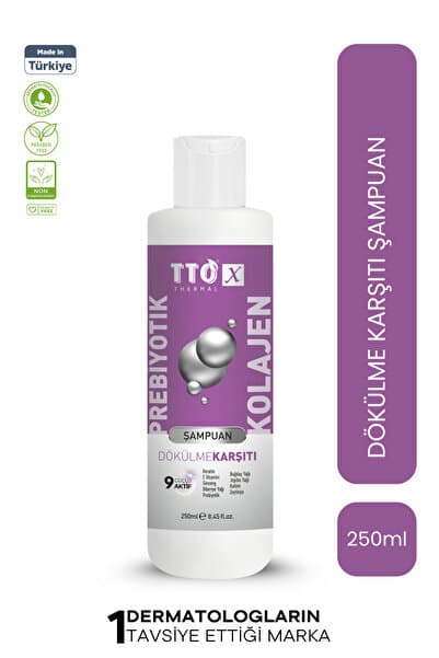 TTO X Prebiyotik ve Kolajen Şampuan - Dökülme Karşıtı 250 ml