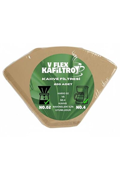 V Flex No.4 Uyumlu Kahve Filtresi (200 Adet)