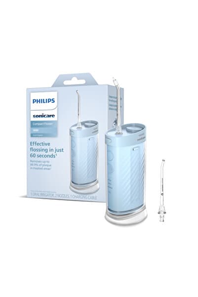 Philips Sonicare Kompakt Ağız Duşu, 3 Mod, 200ml Su Haznesi, 2 Yedek Başlık, Taşınabilir, HX3333/24