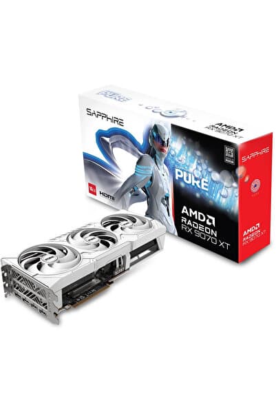 SAPPHIRE Pure AMD Radeon RX 9070 XT 11348-02-20G 16GB GDDR6 256Bit Gaming OC (Oyuncu) Ekran Kartı
