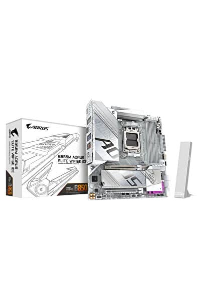 Gigabyte Gigabyte B850M Aorus Elite ICE Wifi-6E Soket AM5 8200MHz (OC) ATX Gaming (Oyuncu) Anakart