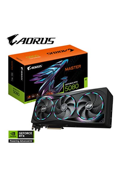 Gigabyte AORUS GeForce RTX 5080 MASTER GV-N5080AORUS M-16GD 16G 256bit GDDR7 Gaming (Oyuncu) Ekran K