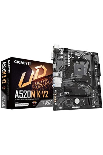 Gigabyte A520m-k V2 Ddr4 5100mhz 1xvga 1xhdmı 1xm.2 Usb 3.2 Matx Am4 (amd Am4 5000/4000 /3000 Serisi