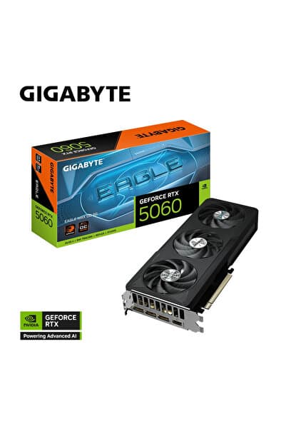 Gigabyte GeForce RTX5060 EAGLE MAX OC GV-N5060EAGLEMAX OC-8GD GDDR7 8GB 128Bit Gaming (Oyuncu) Ekran