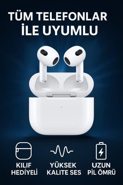 Ocado Beyaz 3. Nesil Uyumlu Ios - Android - Uyumlu Bluetooth 5.0 Kulakiçi Kulaklık