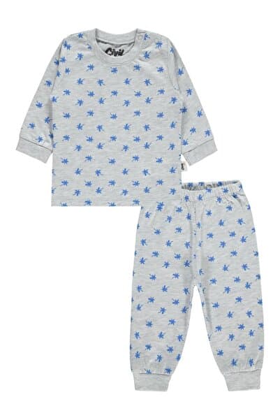 Civil Baby Palmiye Emprime 6-18 Ay Erkek Pijama Takım - Gri