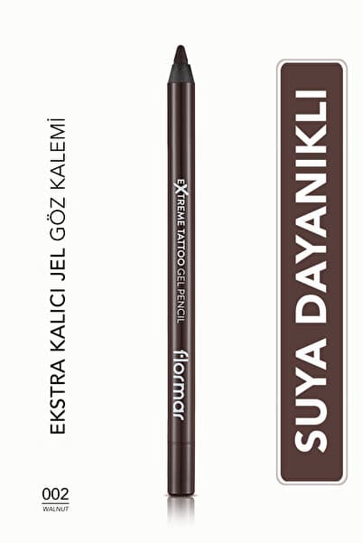 Suya Dayanıklı Jel Göz Kalemi (KOYU KAHVE) - Extreme Tattoo Gel Pencil - 002 Walnut - 8682536028844