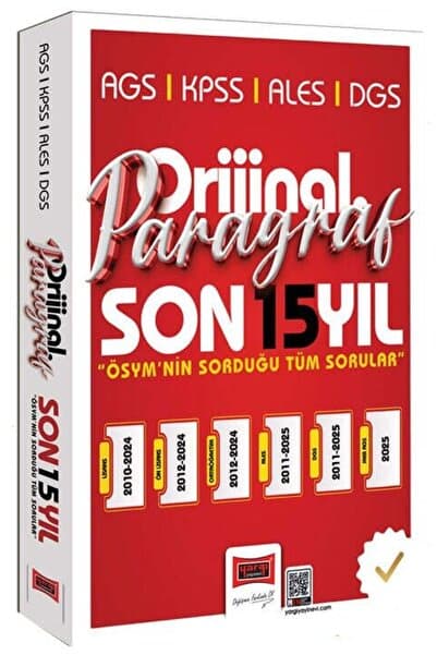 Yargı Yayınları Yargı 2026 KPSS MEB-AGS ALES DGS Paragraf Orijinal Çıkmış Sorular Son 15 Yıl Çözümlü