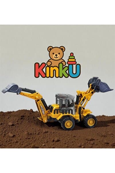 KİNKU Oyuncak Buldozer Metal Kepçe Çift Taraflı İş Makinası