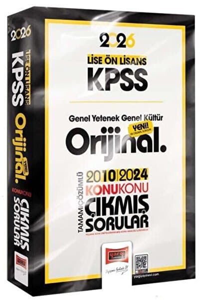 Yargı Yayınları Yargı 2026 KPSS Lise Ön Lisans Orijinal Çıkmış Sorular 2010-2024 Konu Konu Çözümlü