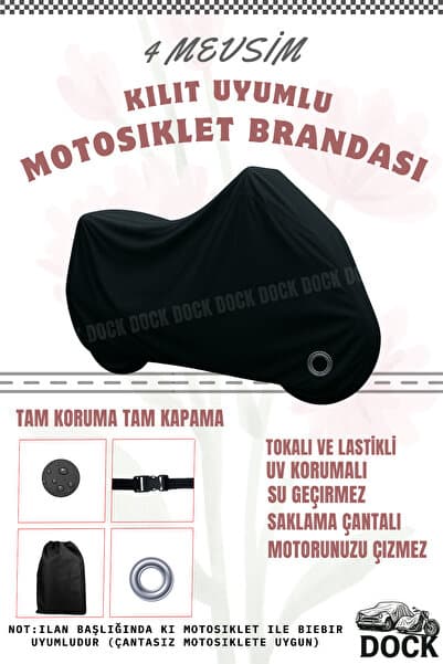 Dock Honda CBR 1000 F ÇANTA VE KİLİT UYUMLU SİYAH MOTOSİKLET BRANDASI (GÜNEŞ-SU GEÇİRMEZ)