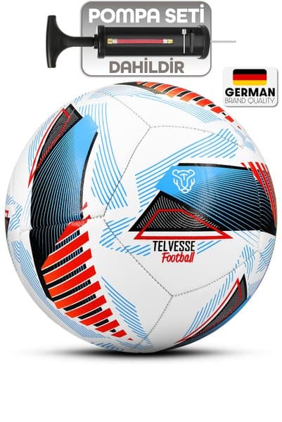 Telvesse Futbol Topu 2025 Neon League Ball Pompalı Set Dayanıklı Sert Zemin Halı Saha Topu Super No5